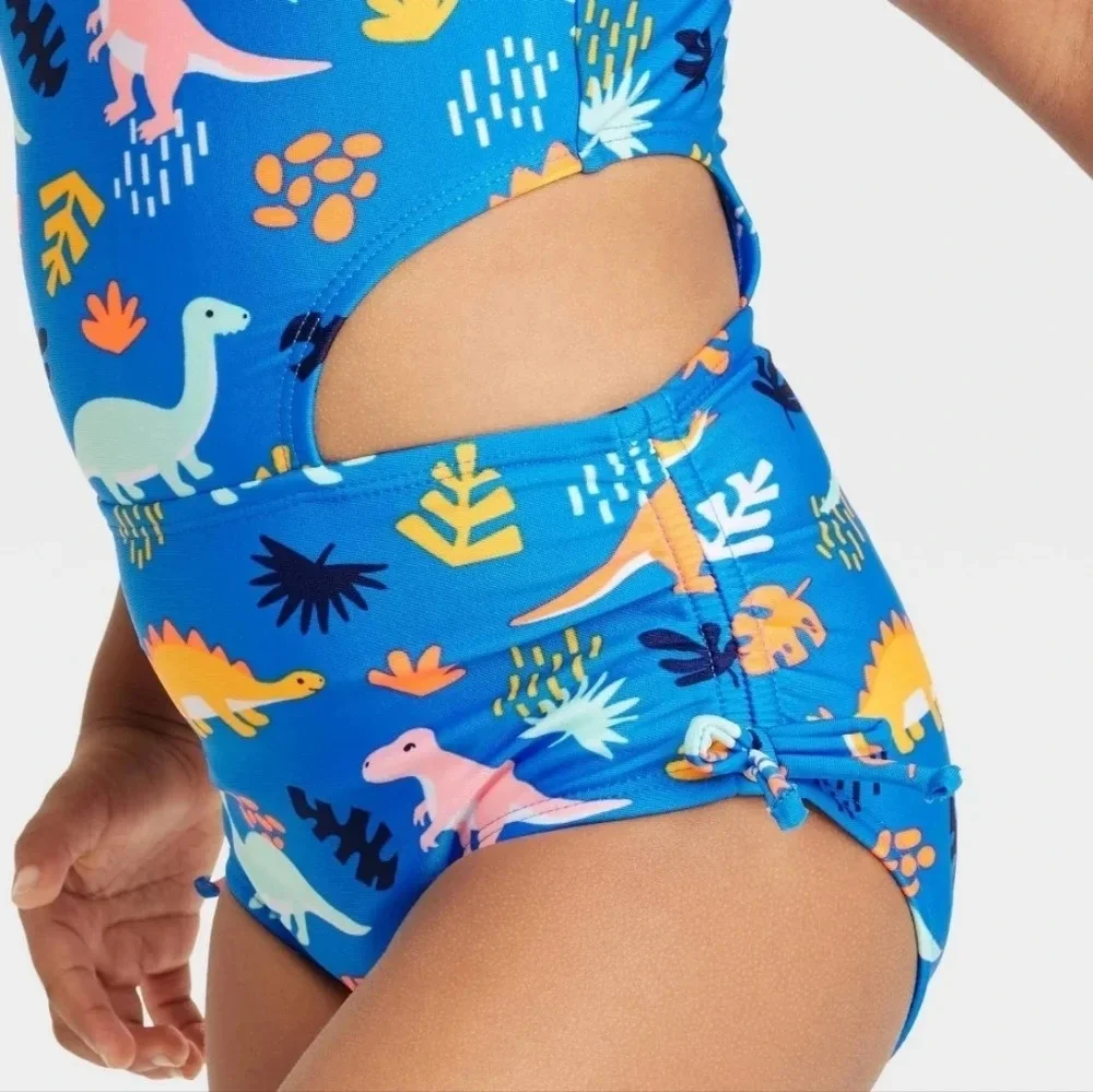 NWT Cat & Jack Baby Girl's Dinosaur One Piece Swimsuit 12M - Picture 3 of 7
